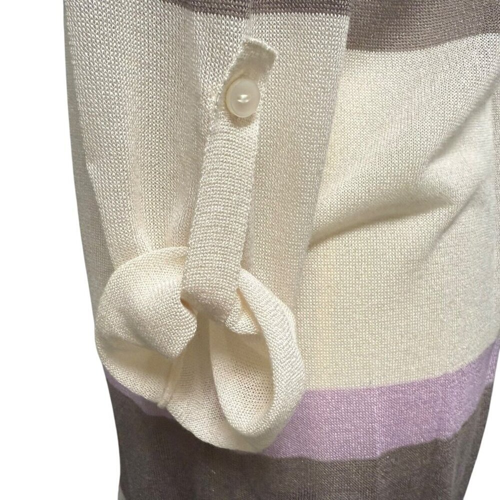 Cato Est 1946 Sweater Womens Small Multicolor Striped Cardigan Open Front - Picture 7 of 16